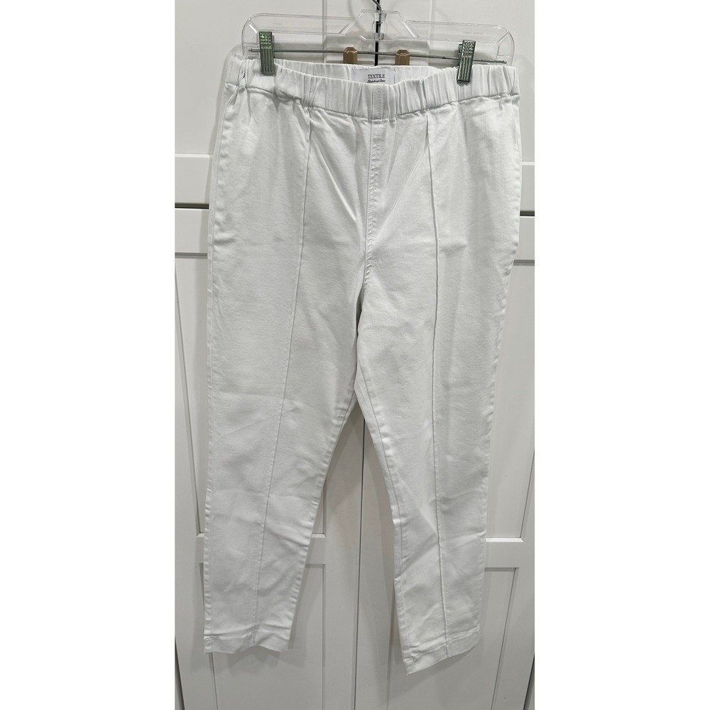 Textile Elizabeth and James White Pull On Crop Pants Stretch Size 16